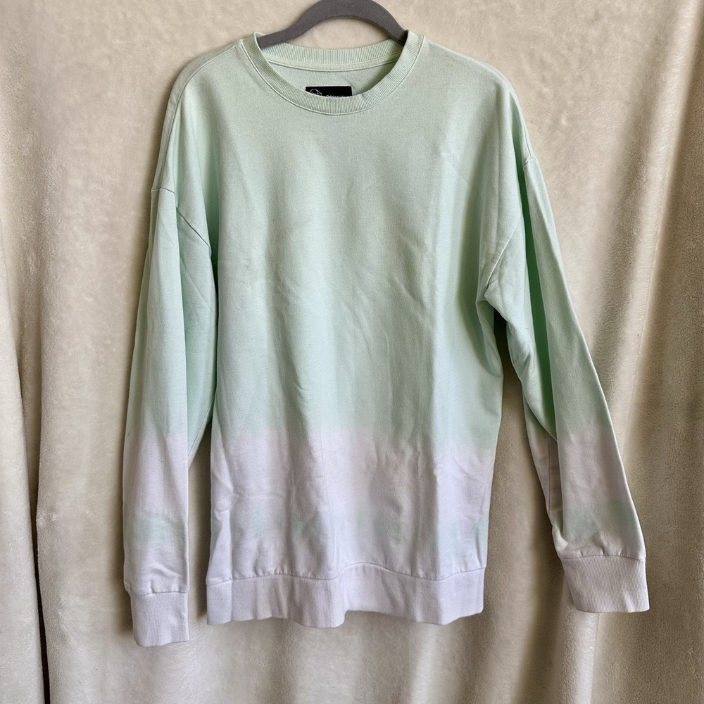 Mens Original Use‎ Mint and White Tie Dye Dip Dye Sweatshirt Size S